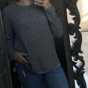 Black and white waffle sweater